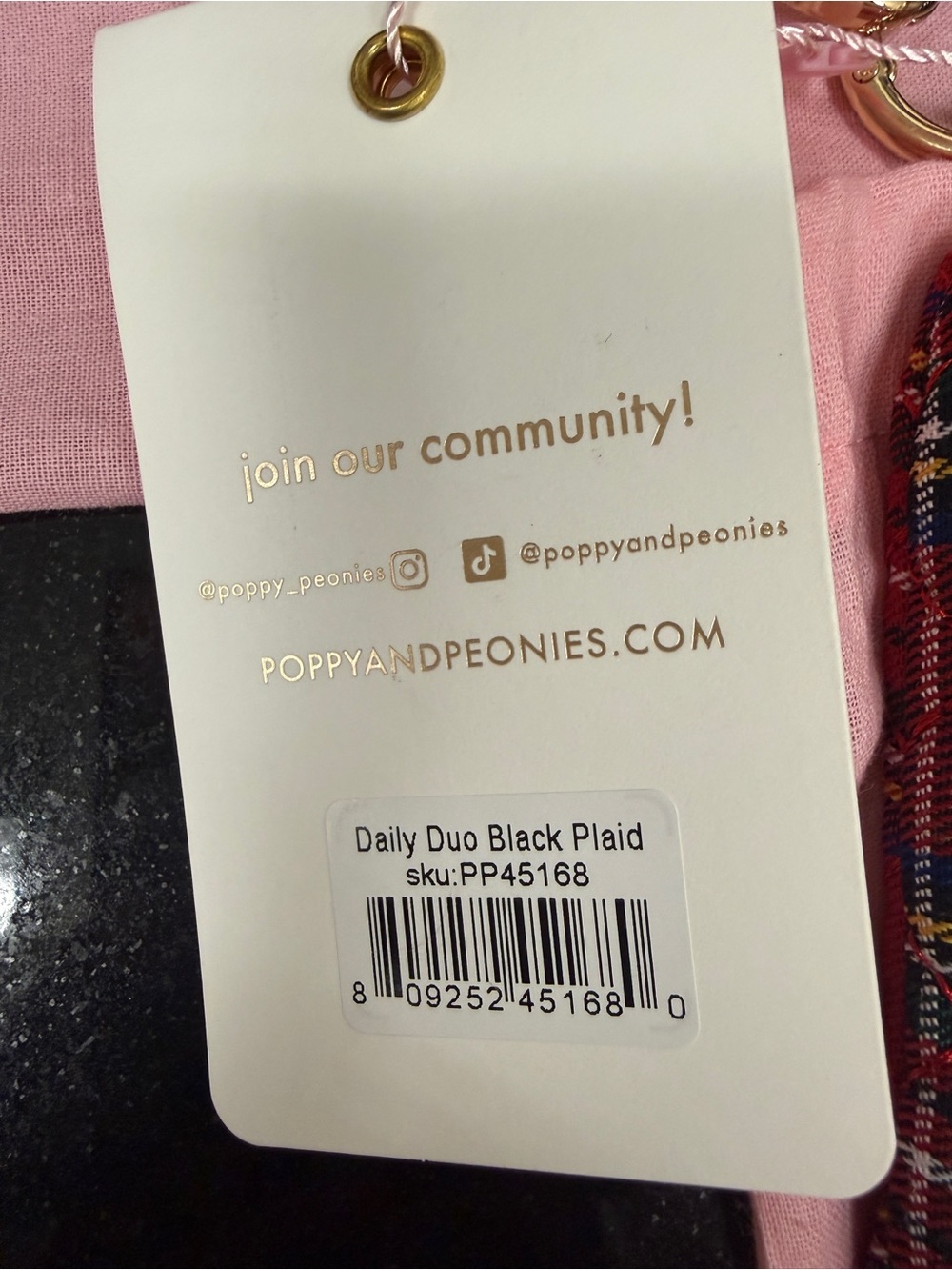 NWT ❤️🏴 - Poppy & Peonies Red Plaid Cosmetic Case + Daily Duo Wristlet Set - Picture 5 of 12